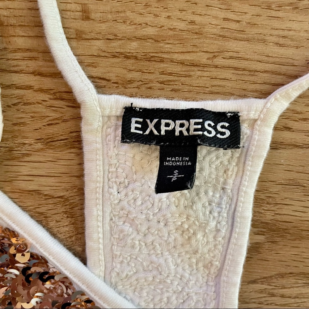 Express Babydoll Racerback Sequins Tank - Picture 3 of 6